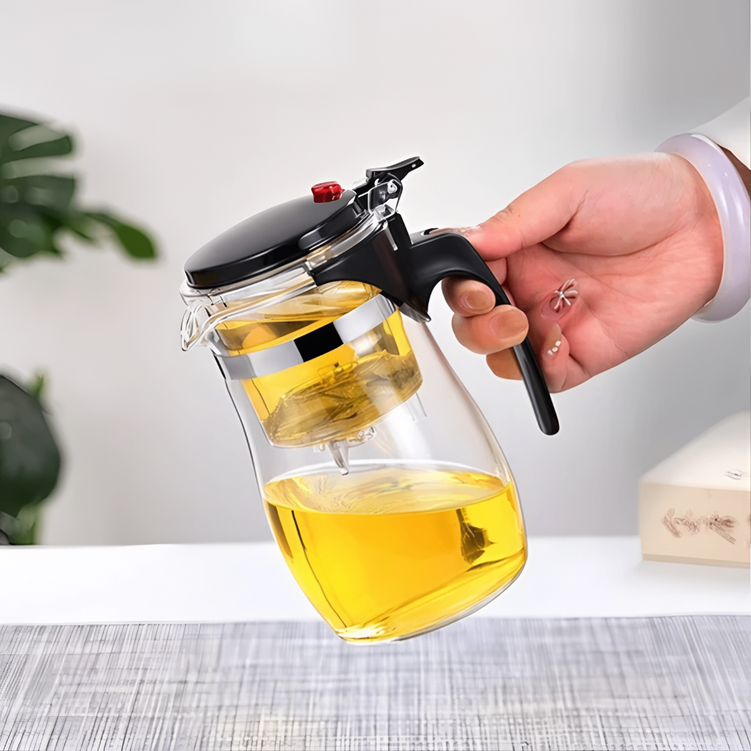 TeaLux Glass™ – Chaleira de Vidro 900ML com Infusor Premium