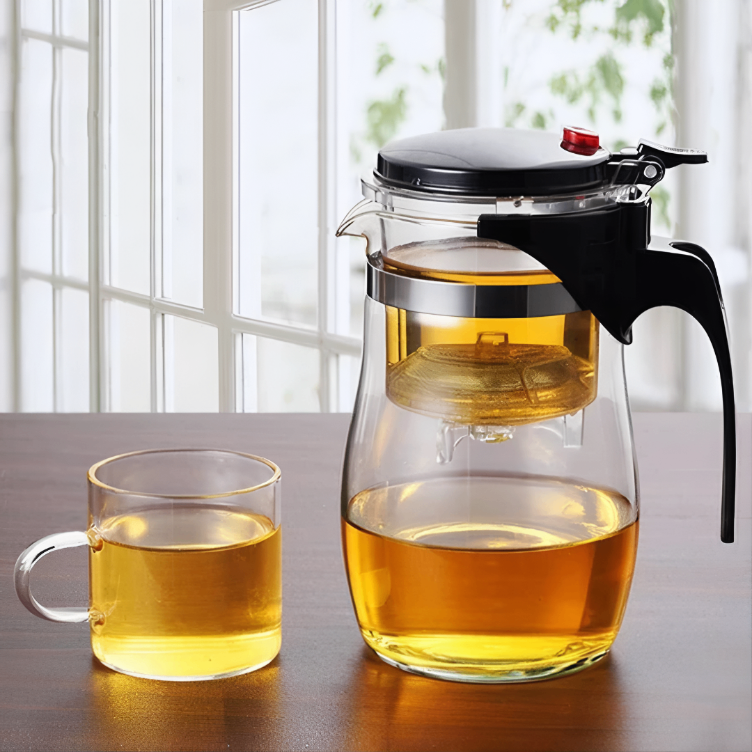 TeaLux Glass™ – Chaleira de Vidro 900ML com Infusor Premium