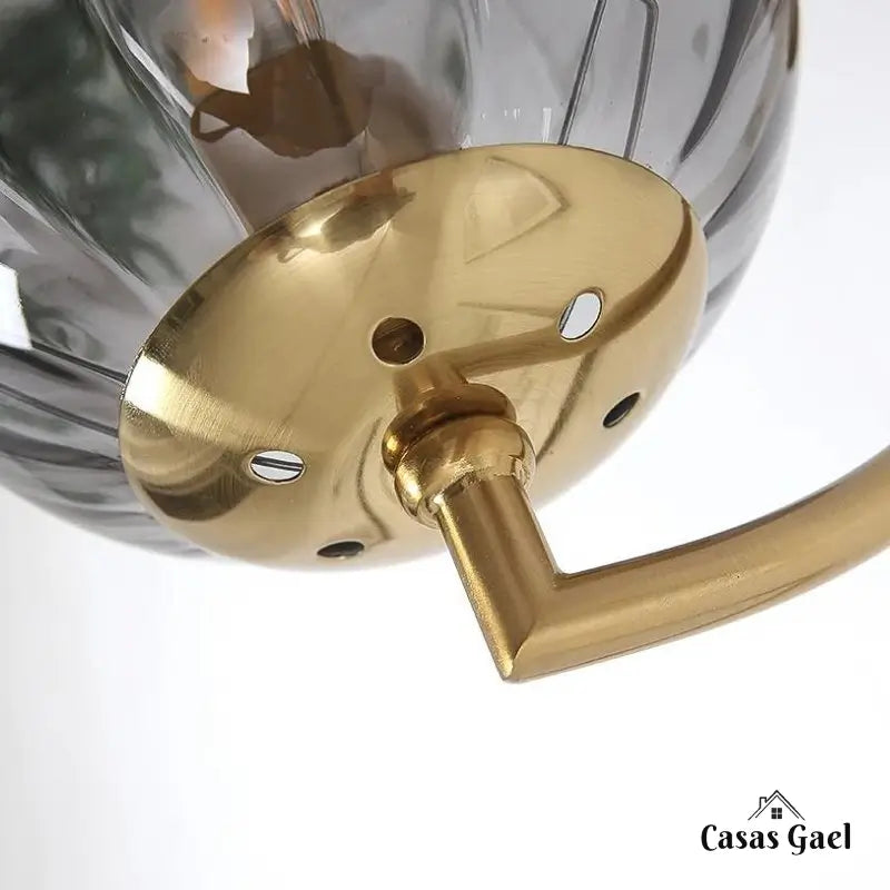 Arandela de Parede Dourada Metal e Vidro