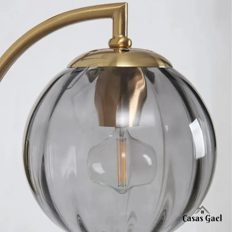 Arandela de Parede Dourada Metal e Vidro