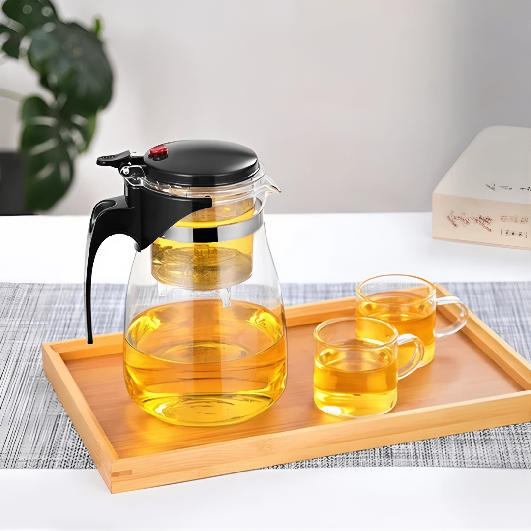 TeaLux Glass™ – Chaleira de Vidro 900ML com Infusor Premium