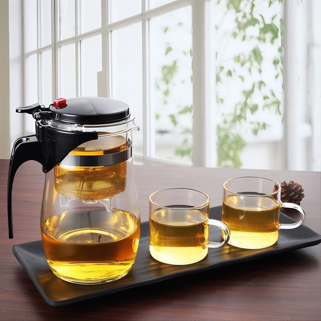 TeaLux Glass™ – Chaleira de Vidro 900ML com Infusor Premium
