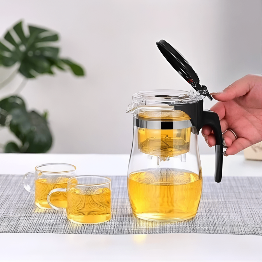 TeaLux Glass™ – Chaleira de Vidro 900ML com Infusor Premium