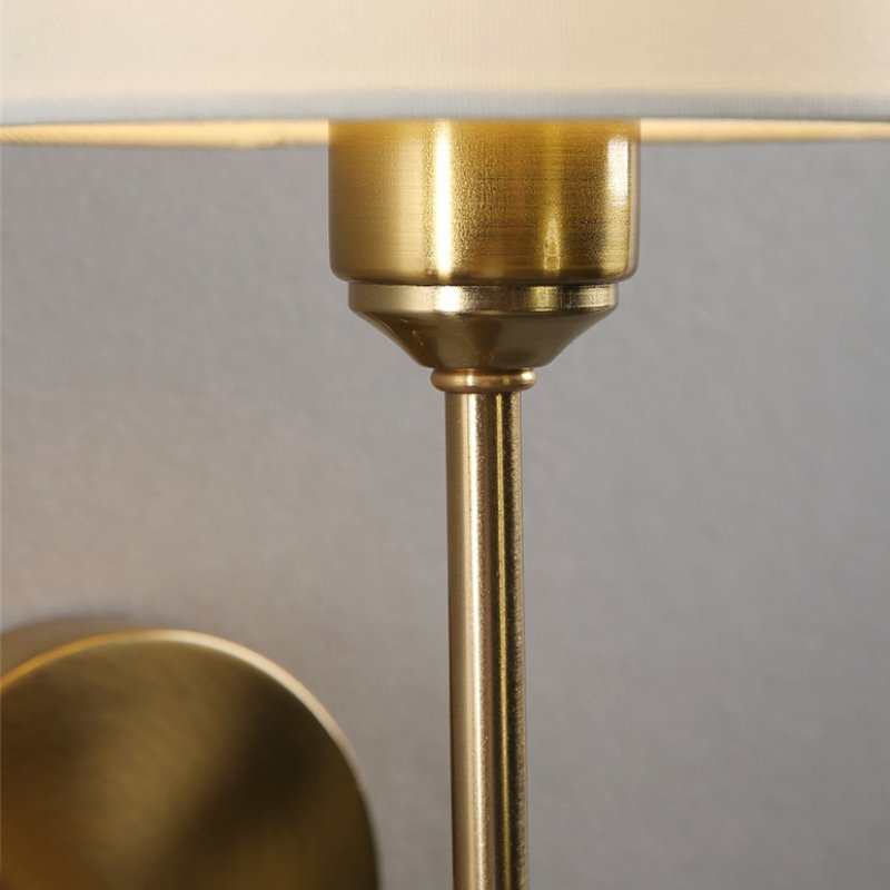 Arandela Abajur de Parede Retrô Metal e Cuba de Linho