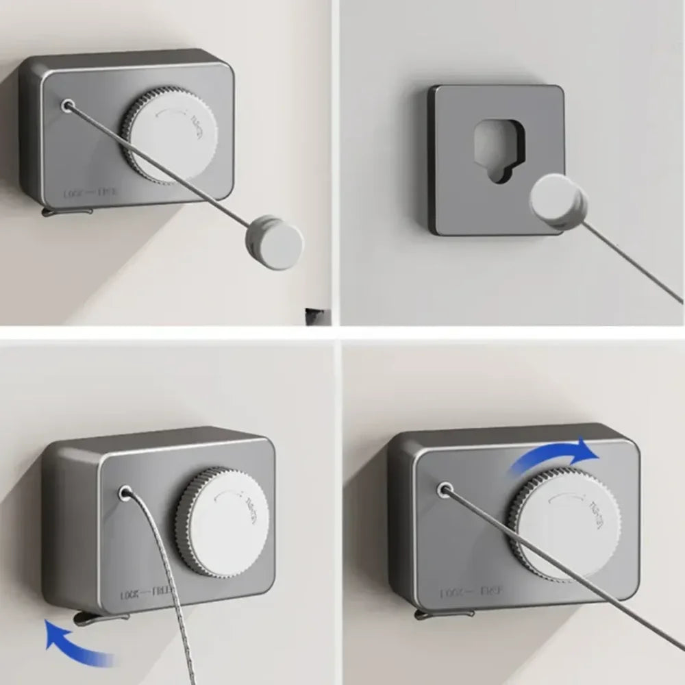 Varal Invisível Retrátil de Aço - Âncora